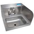 Bk Resources Hand Sink Stainless Steel W/Side Splashes, Faucet 2 Holes 14"Wx10" BKHS-D-1410-SS-P-G